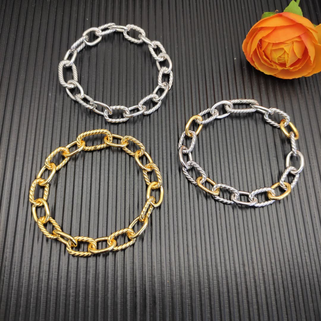 David Yurman Gold and Silver Tone Rope Chain Bracelets